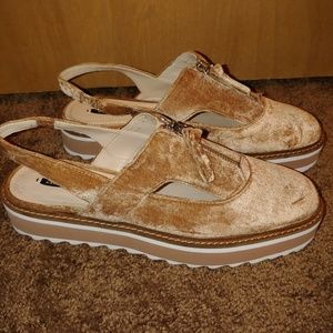 Zara Platform velvet slingback